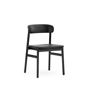 Normann Copenhagen Silla de Comedor Herit Tapizada en Cuero Roble Negro