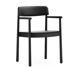 Silla de Comedor Normann Copenhagen Timb con Reposabrazos Tapizada en Negro