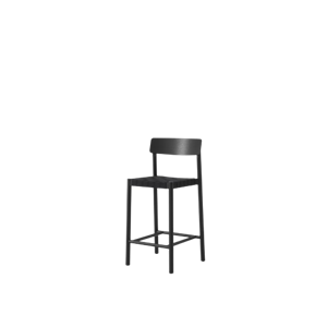Silla de Mostrador &Tradition Betty TK12 de Fresno Lacado Negro/mimbre de Lino Negro