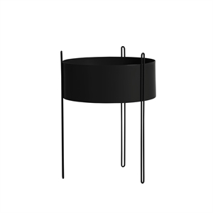 Planta en Maceta con Pedestal Woud, Grande, Negro