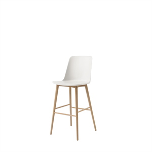 Taburete de Bar &Tradition Rely HW133 con Respaldo Alto en Roble Lacado/ Blanco