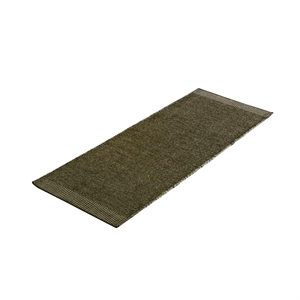 Alfombra Woud Rombo 200x75 cm Marfil/ Verde Musgo