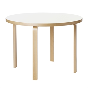 artek Aalto 90A Mesa Redonda Abedul/ Laminado Blanco