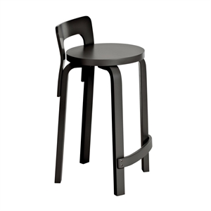 artek K65 Taburete de Bar Negro