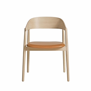 Silla de Comedor Andersen Furniture AC2, Roble Pigmentado Blanco/coñac