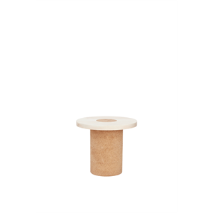 Mesa Auxiliar/de Centro Frama Sintra Pequeño de Mármol Blanco y Corcho