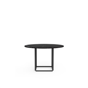 Mesa de Comedor Florence Ø120 Mármol Marquina Negro con Estructura Negro New Works