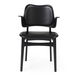 Cálida Silla de Comedor Nordic Gesture con Asiento y Respaldo Tapizados de Abedul Teñido en Negro /Prescott 207