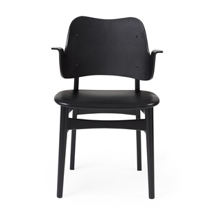 Cálida Silla de Comedor Nordic Gesture con Asiento Tapizado de Abedul Negro en Negro /Prescott 207