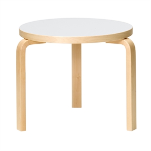 artek Mesa 90D Abedul/ Laminado Blanco