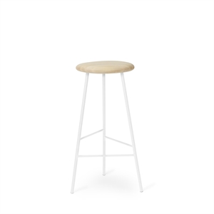 Taburete de Bar Warm Nordic Pebble Alt.76 Madera de Fresno/ Blanco