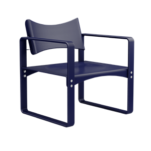 Silla de Comedor Verner Panton Serie 270 F con Reposabrazos Azul