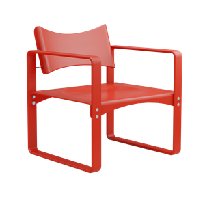Silla de comedor Verner Panton Serie 270 F con reposabrazos , Rojo
