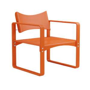 Silla de comedor Verner Panton Serie 270 F con reposabrazos , Naranja