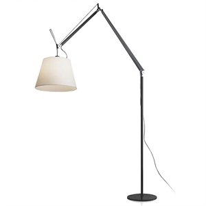 Artemide Tolomeo Mega Lámpara De Pie Con Dimmer Negra Pantalla Pergamino 32 cm