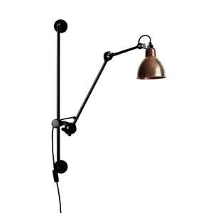 Lampe Gras N210 Lámpara de Pared Negro Mate y Cobre Crudo