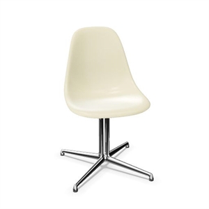 Silla de Comedor Vitra Eames de Fibra de Vidrio DSL Pergamino/ Cromo