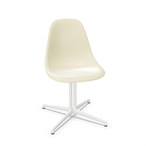 Silla de Comedor Vitra Eames de Fibra de Vidrio DSL Color Pergamino/blanco Liso