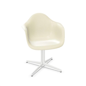 Silla de Comedor Vitra Eames de Fibra de Vidrio DAL, Color Pergamino/blanco Liso