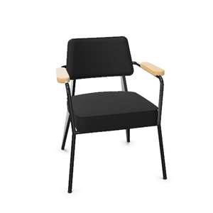 Silla de Comedor Vitra Fauteuil de Sarga Gris Oscuro/roble Natural/ Negro Intenso