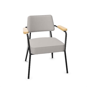 Silla de Comedor Vitra Fauteuil de Sarga Gris Claro/roble Natural/ Negro Intenso