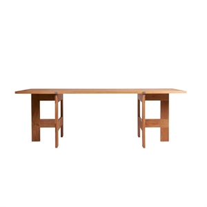 Mesa de Comedor Frama Farmhouse con Caballete, L220, Roble Natural