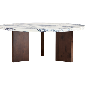 Mesa de Centro Decotique Eden Ø90 Piedra Blanco/Roble Oscuro