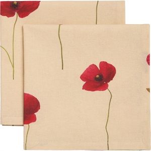 Juego de 2 servilletas Decotique Poppy Beige/ Rojo