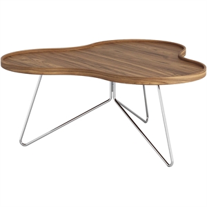 Mesa de centro Swedese Flower Mono 90x39 Cromo/ Nuez