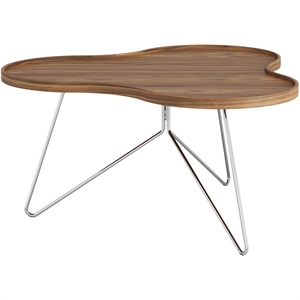 Mesa de centro Swedese Flower Mono 90x45 Cromo/ Nuez