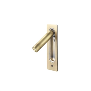 Lámpara de pared Marset Ledtube con USB, Bronce.