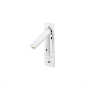 Lámpara de pared Marset Ledtube con USB, Blanco.