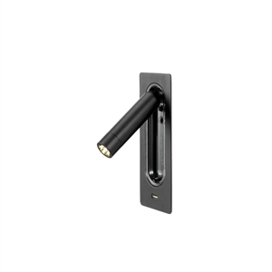 Lámpara de pared Marset Ledtube con USB, Negro.