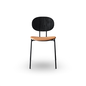 Sibast Furniture Silla de Comedor Piet Hein Negro en Roble Negro y Cuero Coñac