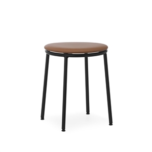 Taburete Normann Copenhagen Circa Tapizado en Cuero Negro/ Cuero Brandy 41574