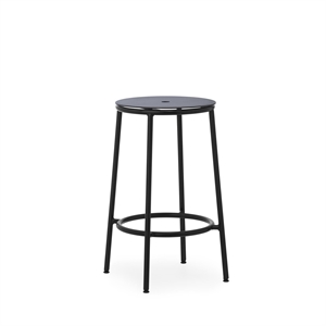 Normann Copenhagen Taburete de Bar Circa Al. 65 Negro/Aluminio Negro