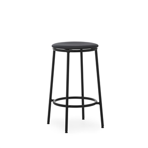 Taburete de Bar Normann Copenhagen Circa H65 Tapizado en Cuero Negro/ Cuero Negro 41599