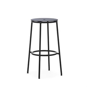 Normann Copenhagen Taburete de Bar Circa Al. 75 Negro/Aluminio Negro