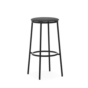 Taburete de Bar Normann Copenhagen Circa Alt.75 Tapizado Negro/MLF16 Negro