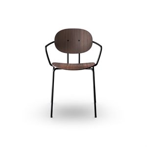 Sibast Furniture Piet Hein Silla de Comedor Negro con Reposabrazos Nuez