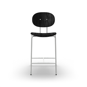 Sibast Furniture Piet Hein Taburete de bar Cromo Roble Negro