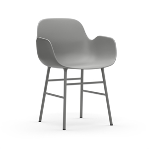 Silla de Comedor Normann Copenhagen Form con Reposabrazos Gris/ Acero Gris