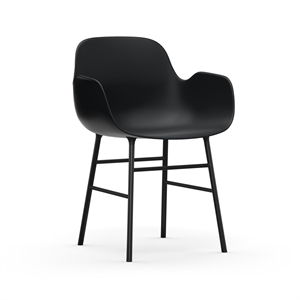 Silla de Comedor con Reposabrazos Normann Copenhagen Form en Negro y Acero Negro