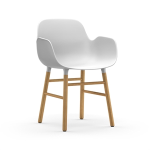 Normann Copenhagen Form Silla de Comedor con Reposabrazos Blanco/ Roble