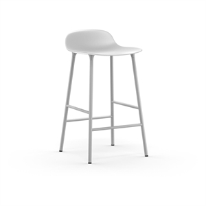 Taburete de Bar Normann Copenhagen Form Al. 65 cm Blanco/ Acero Blanco