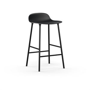 Normann Copenhagen Form Taburete de Bar Al. 65 cm Negro/ Acero Negro