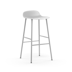 Normann Copenhagen Form Taburete de Bar Al. 75 cm Blanco/ Acero Blanco