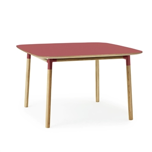 Normann Copenhagen Form Mesa de Comedor Rojo/Roble 120 x 120 cm