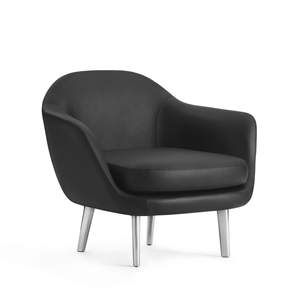 Normann Copenhagen Sillón Sum Aluminio/ Cuero Negro