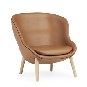 Normann Copenhagen Hyg Sillón Bajo Roble/Piel Brandy